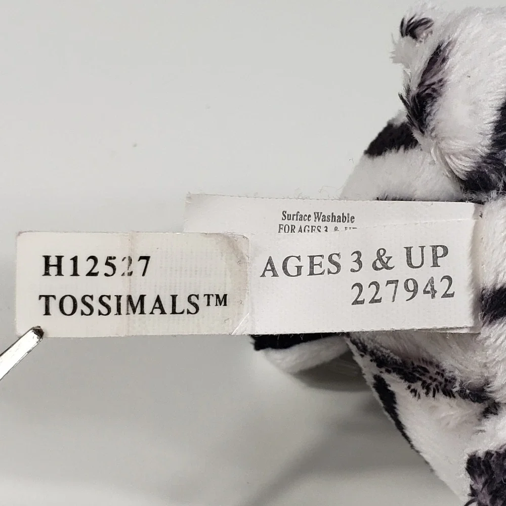 Ganz Tossimals White Black‎ Striped Tiger Plush 3in Mini Stuffed Animal H12527